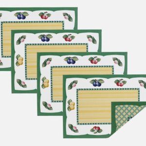 VIlleroy & Boch FRENCH GARDEN  Set of 6 Reversible Placemats, 14" x 20" Elrene